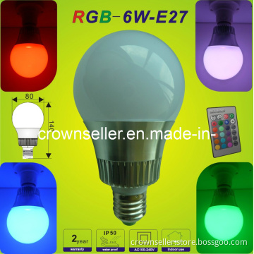 6W RGB Bulb Lamp with Remote Controller